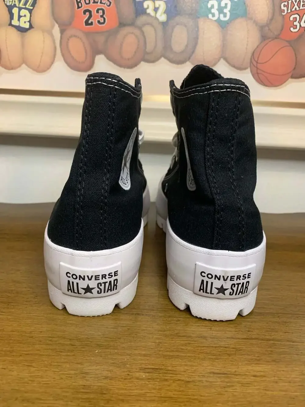 Converse All Star Lift Hi Shoes, Black Sneaker Us Women Size 7.5